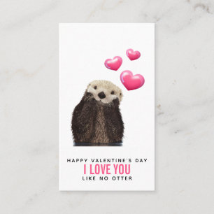 Cute Otter med hjärtans dag Visitkort