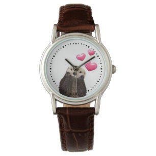 Cute Otter med Kärlek Hearts Armbandsur