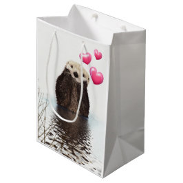 Cute Otter med Rosa Kärlek Hearts
