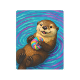 Cute Otter Metal Print | Whimsical Painterly ART