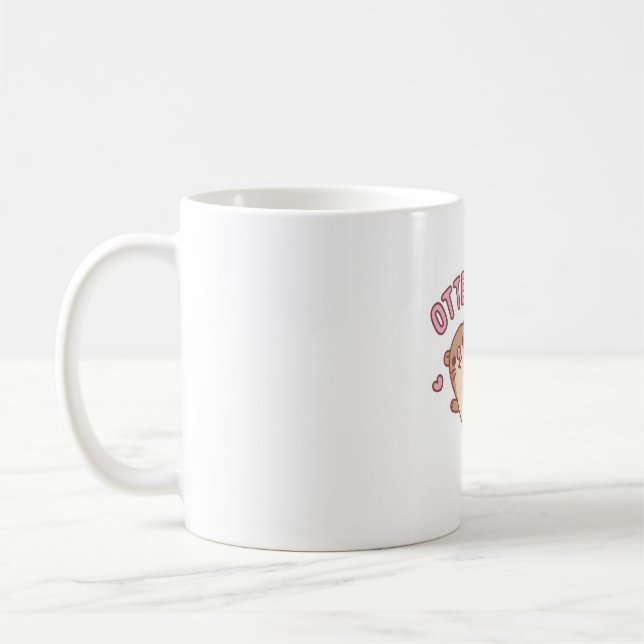 Cute Otter Otterable Pun Kaffemugg (Vänster)