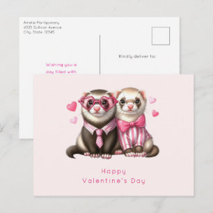 Cute Otter-paret på Alla hjärtans dag i Kärlek Helg Vykort