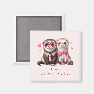 Cute Otter-paret på Alla hjärtans dag i Kärlek Magnet