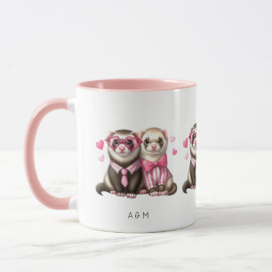 Cute Otter-paret på Alla hjärtans dag i Kärlek Mugg
