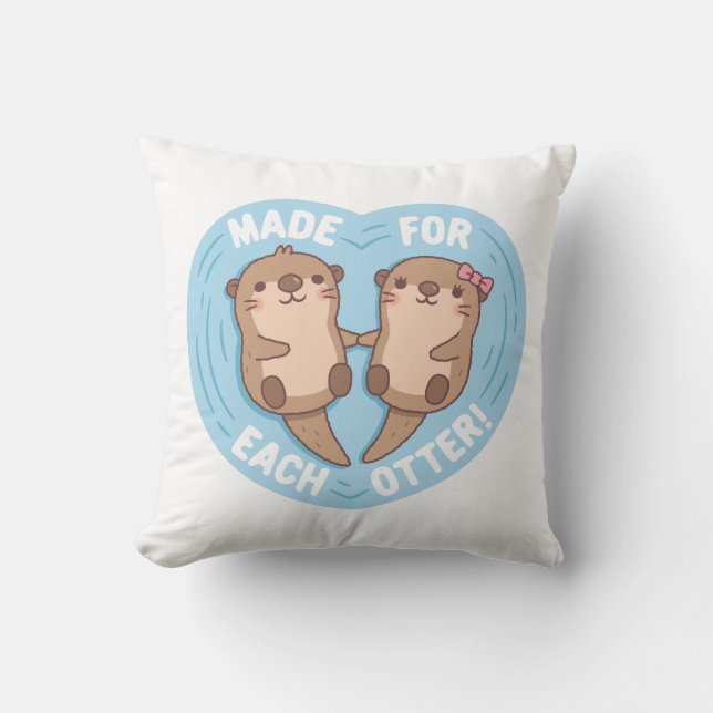 Cute Otter-parvis, tillverkat för varje annan Kärl Kudde (Framsida)
