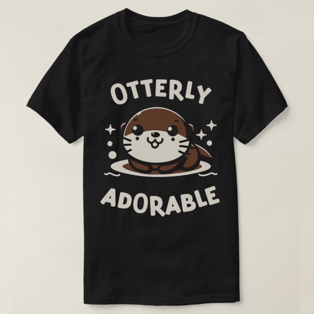 Cute Otter Pun T Shirt (Design framsida)