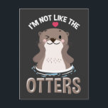 Cute Otter Quote Kawaii Animal Lover Vykort<br><div class="desc">Lustigt Otter Gift for Girls. Cute Otter Quote Kawaii Animal Lover.</div>