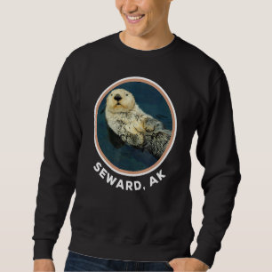 Cute Otter Seward Ak Kusten, hemmafiskare Lång Ärmad Tröja