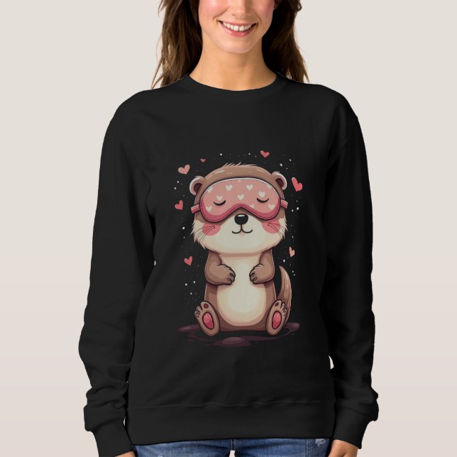 Cute otter sleeping motif t shirt (Framsida)