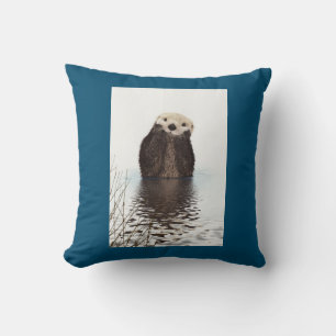 Cute Otter, stående foto Kudde