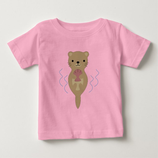 Cute Otter T Shirt (Framsida)