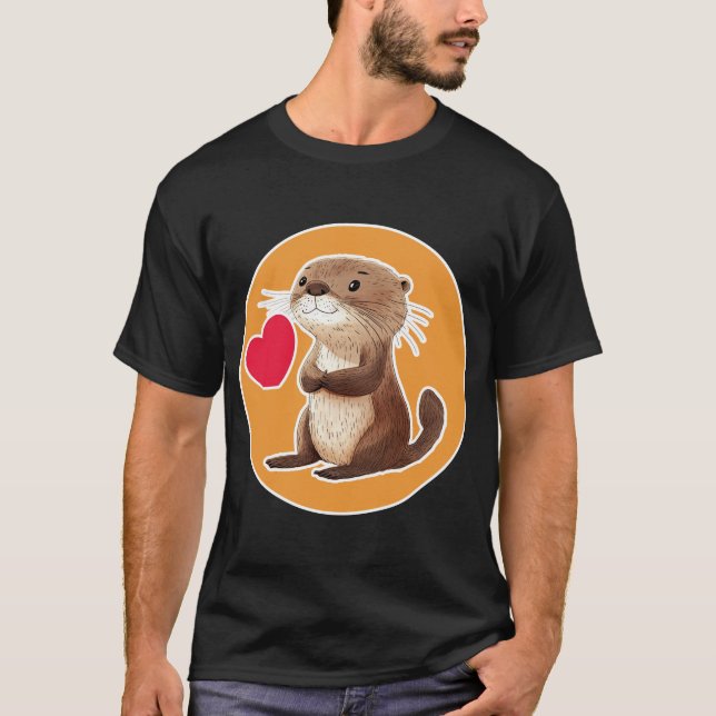 Cute Otter T Shirt (Framsida)