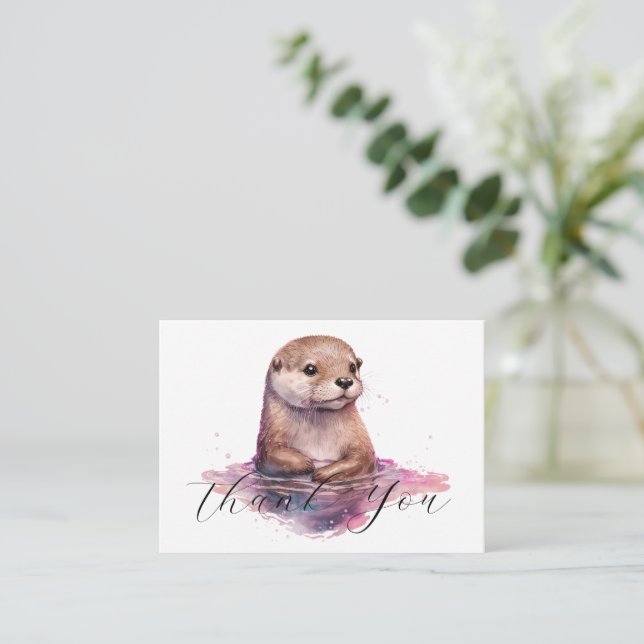 Cute Otter Tack Anteckningskort (Stående Fram)