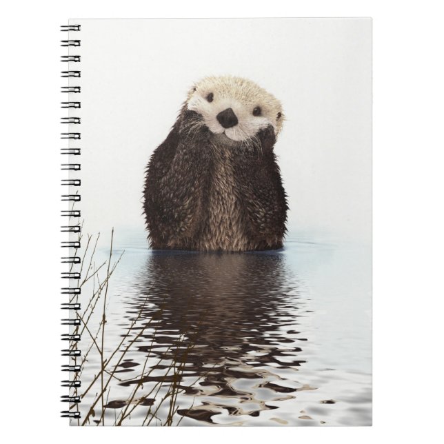 Cute Otter Wildlife-bild Anteckningsbok Med Spiral (Framsidan)