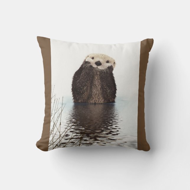 Cute Otter Wildlife-bild Kudde (Framsida)