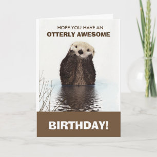 Cute Otter Wildlife Image Grattis på födelsedagen Kort