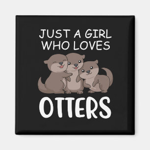 Cute Otter Women Sea, bara en flicka som Kärlek-o Magnet