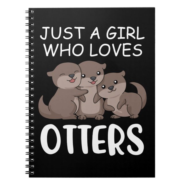 Cute Otter Women Sea, bara en flicka som Kärlek-ot Anteckningsbok (Framsidan)