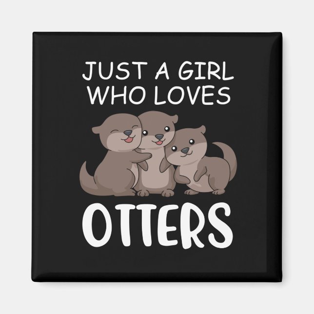 Cute Otter Women Sea, bara en flicka som Kärlek-ot Magnet (Framsidan)