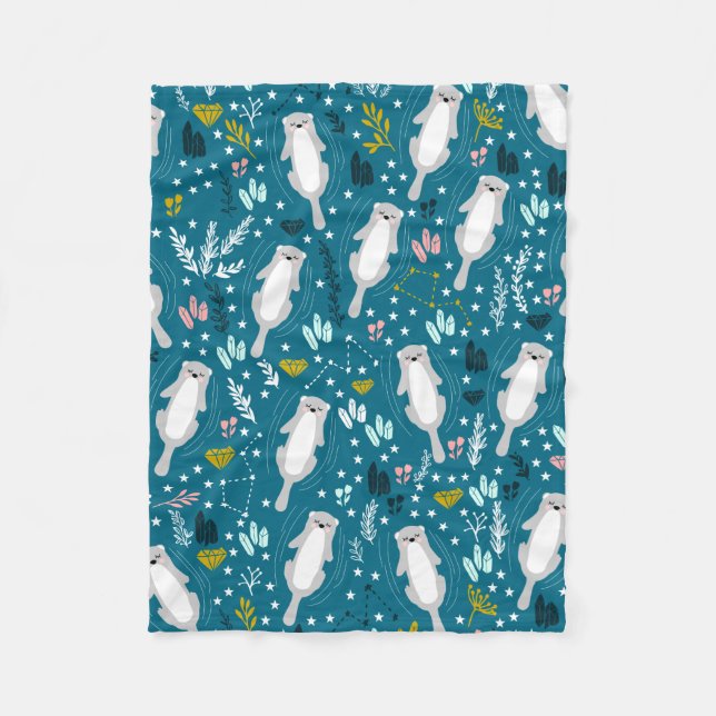 Cute-otters blanket fleecefilt (Framsidan)