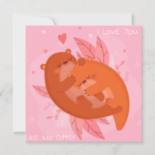 Cute Otters Julkort