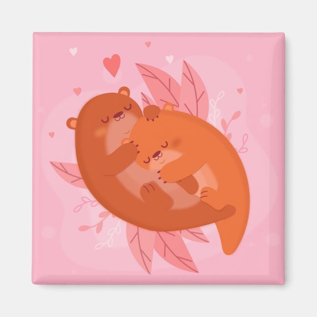 Cute Otters Magnet (Framsidan)