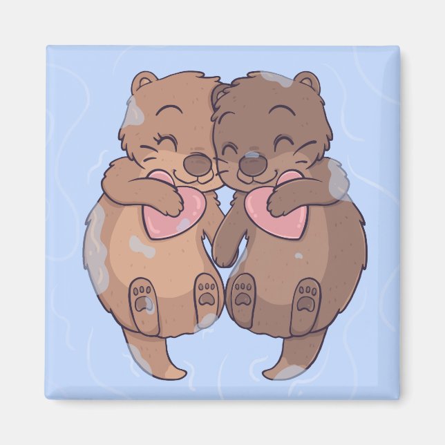Cute Otters Magnet (Framsidan)