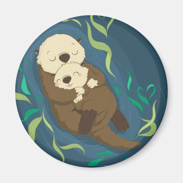 Cute Otters Magnet (Framsidan)