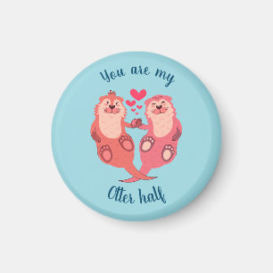 Cute Otters Valentines day Couple-Personlig Magnet