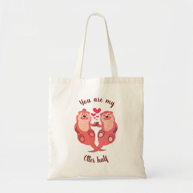 Cute Otters Valentines day par Personlig Tygkasse (Framsidan)