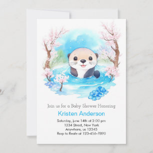 Cute Otter's Wildblomma Paradise Boy Shower Inbjudningar