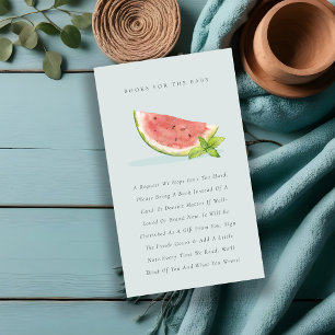 Cute our Little Blue Melon Bokar for Baby Shower Tilläggskort