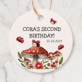 Cute our Little Ladybug Girl Birthday Gåvor Etiketter