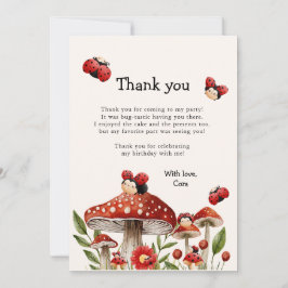 Cute our Little Ladybug Girl Birthday Tack Kort