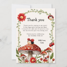 Cute our Little Ladybug Girl Birthday Tack Kort