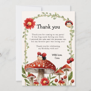 Cute our Little Ladybug Girl Birthday Tack Kort