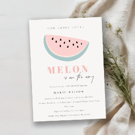 Cute our Little Melon Pastel Rosa Baby Shower Inbjudningar