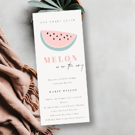 Cute our Little Melon Pastel Rosa Baby Shower Inbjudningar