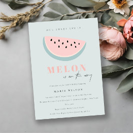 Cute our Little Melon Pastel Rosa Blue Baby Shower Inbjudningar