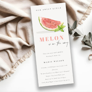 Cute our Little Melon Watercolor Red Baby Shower Inbjudningar