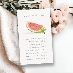 Cute our Little Red Melon Bokar for Baby Shower Tilläggskort