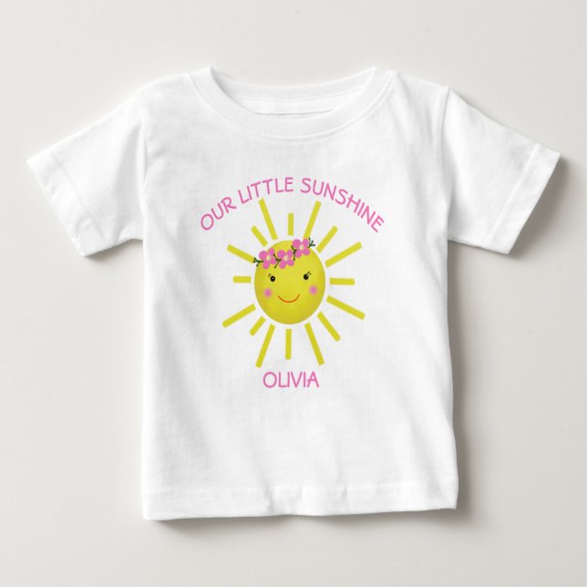 Cute our Little Sunshine Birthday T Shirt (Framsida)