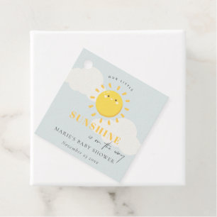Cute our Little Sunshine Blue Boy Shower Gåvor Etiketter