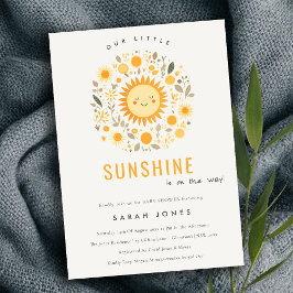 Cute our Little Sunshine Boho Sol Baby Shower Inbjudningar