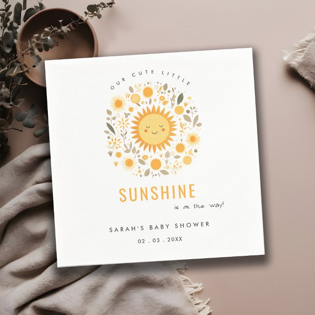Cute our Little Sunshine Boho Sol Baby Shower Pappersservett (Skapare uppladdad)