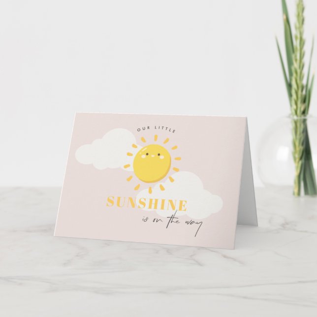 Cute our Little Sunshine Girl  Baby Shower Tack Kort (Framsida)