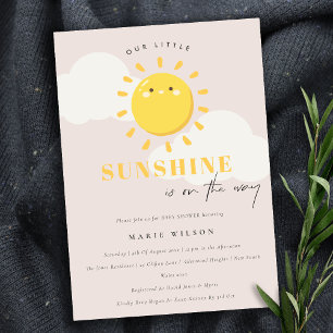 Cute our Little Sunshine Girl Shower Inbjudningar