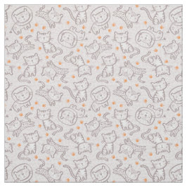 Cute Outline Jungle Animals med fotavtryck av oran Tyg