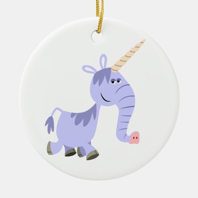 Cute Ovanlig Tecknad Unicorn Ornament (Framsidan)