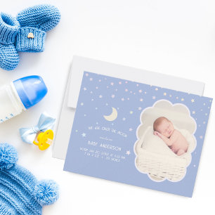 Cute over Måne och Stars Baby foto Birto Meddelande